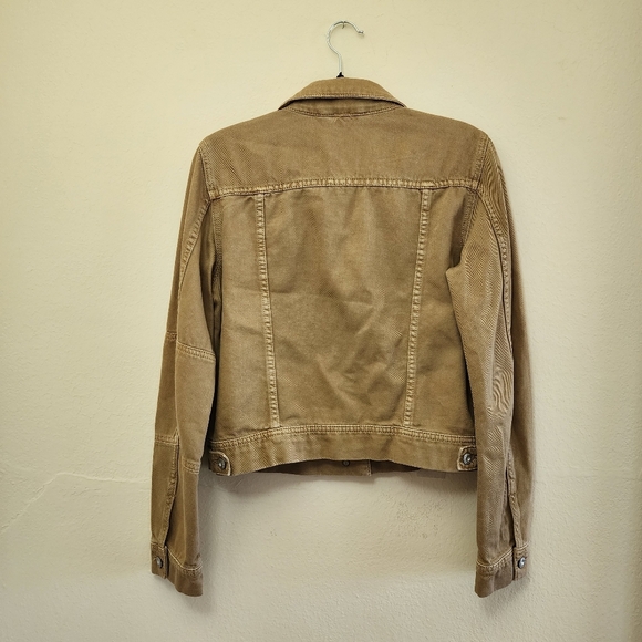 Free People Brown Denim Jacket Warm Sands Size Small Boho Rumors Jacket - Picture 8 of 11